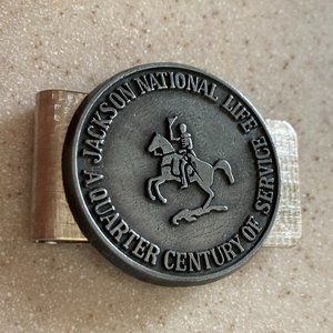 Money Clip Silver Toned Jackson National Life Service Award